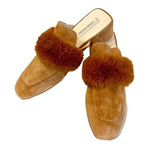 Kristin Cavallari | Chinese Laundry Sued and Faux Fur Trim Mules size 9/40